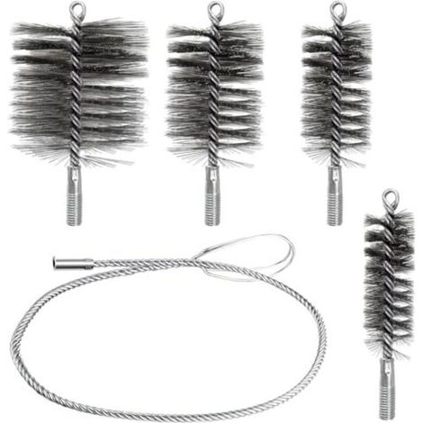 [NEVER USED] 4-piece chimney brush set, strong bristles, high user-friendliness, stove pipe brush for pipe cleaning and rust removal, chimney pipe cleaning brush 30mm 50mm 80mm 150mm