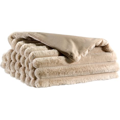 VIVARAISE - Jeté de lit Alice en fausse fourrure ultra-douce - 180 x 260 cm