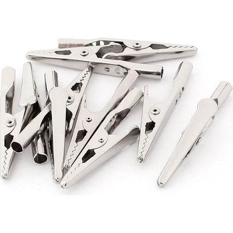 Test électrique 10 Pinces Crocodile Alligator Clips Ton Argent
