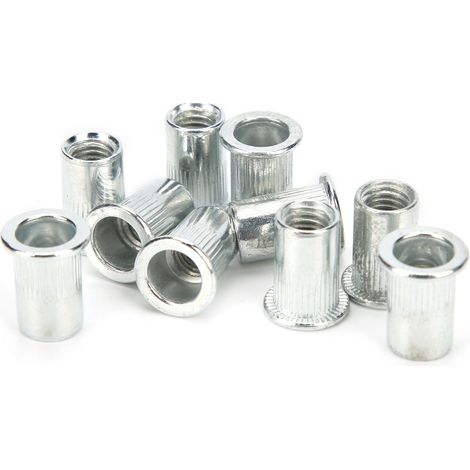 Jeu de 20 écrous à sertir M8x10 en alliage d'aluminium à tête plate (1/5)