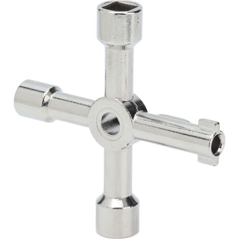Clé utilitaire multifonctionnelle 4 en 1 en alliage de zinc pour vannes d'armoire (1/5)