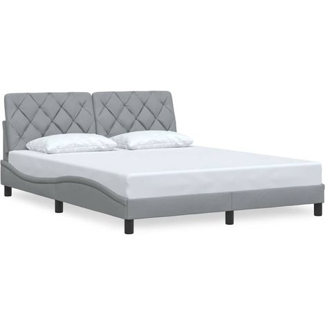 vidaXL Cadre de lit sans matelas gris clair 160x200 cm tissu (1/5)
