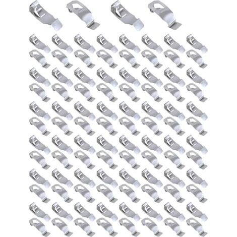Lot de 100 pinces pour cadres photo, supports de suspension, fixations métalliques, couleur argentée, 35 x 13 mm (1/5)