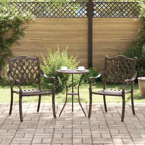 Gartenstuhl 2 pcs Bronze 56 x 55 x 92,5cm Aluminium