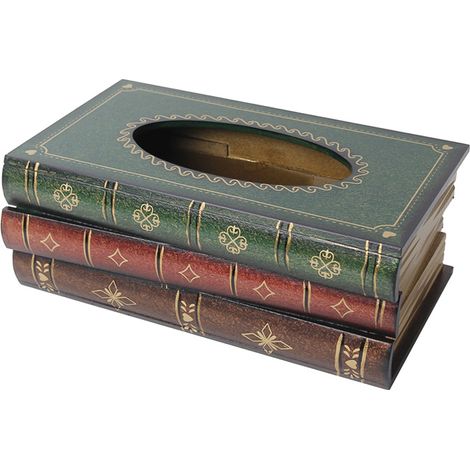 Elegante servilletero con forma de libro antiguo, caja de pañuelos original para el hogar y el restaurante. (1/5)