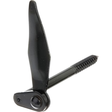Butée de volet Marseillaise à visser – acier laqué noir – longueur 130 mm – pour volets jusqu'à 60 mm d'épaisseur –