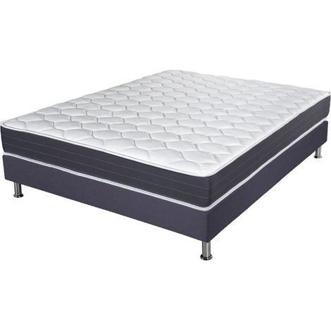 Matelas ressort + Sommier Omega Volcan 140x190 Record - H. 20 cm - Soutien ferme (1/5)