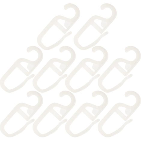 Crochets pour tringle à rideaux , robustes et polyvalents , lot de 10 , en plastique blanc , salle b (1/5)