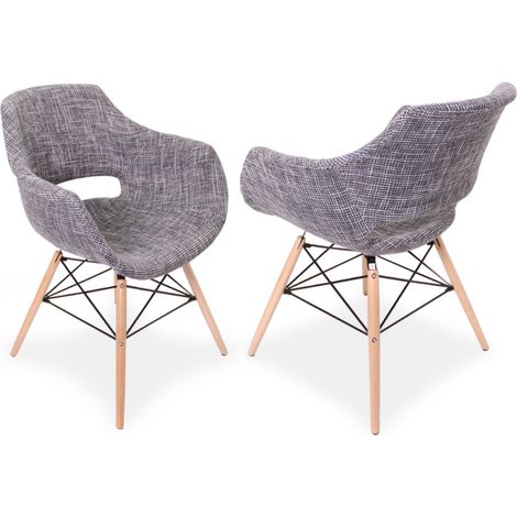 Juego de 2 sillones de tela Olivia Eiffel de 1/2/4 - Gris (1/5)