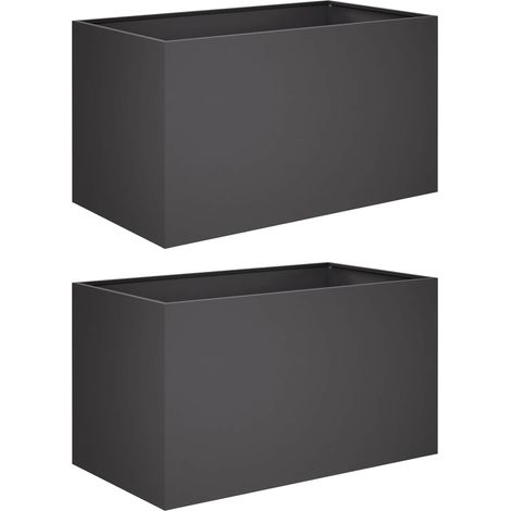 Maison Exclusive - Vaso da giardino 2 pz Nero 80 x 50 x 50 cm (1/5)