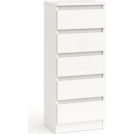 Kommode Sideboard 5 Schubladen121x40cm Wohnzimmer highboard weiss (1/5)