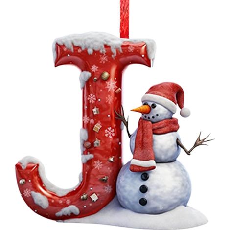 Pendentif Lettre - Décoration Arbre De Noël En Acrylique - 26 Lettres Personnalisables - Pour Intérieur Et Extérieur - Lot De 26 Pièces (1/5)