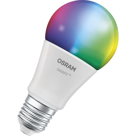 OSRAM Lampe LED  SMART+ A75 forme d'ampoule E27 RGBW, multicolore, dimmable, Matter via WiFi, application et commande vocale, 9,5 W, 16 millions de couleurs