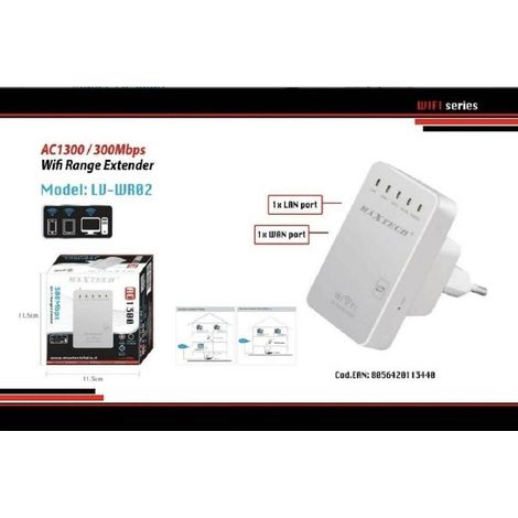 Trade Shop - Ripetitore Segnale Wireless Wifi Amplificatore Range Extender Lan Maxtech Lv-wr02 - (1/2)