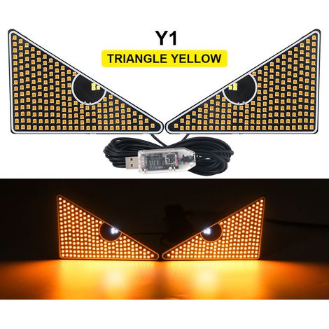 Feu LED dynamique « œil de démon » à 11 modes — Lampe décorative pour lunette arrière de voiture, feu de signalisation USB pour camion, feu triangulaire personnalisé en forme d'œil (1/2)