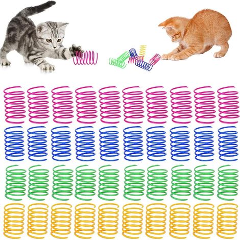 40 pcs spring cat toys for cats and kittens, plastic coil spring toys for cats, cat toys, spring cat toys are great gifts for cats 