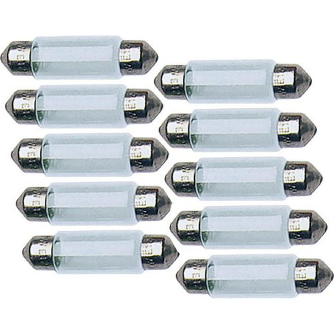 10 Ampoules Navettes T11x35 - 12V 5W 2800K - SV8 (1/4)