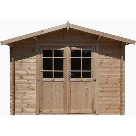 Abri de jardin en bois, 298x298, ep 28mm, surface utile 7.5m², INT018 (1/5)
