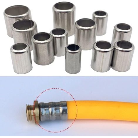 Manchons de sertissage for tuyaux haute pression en acier inoxydable, 50 pièces, connecteurs polyvalents 11,5 mm à 18 mm(11.5mm) 11.5mm - (1/5)