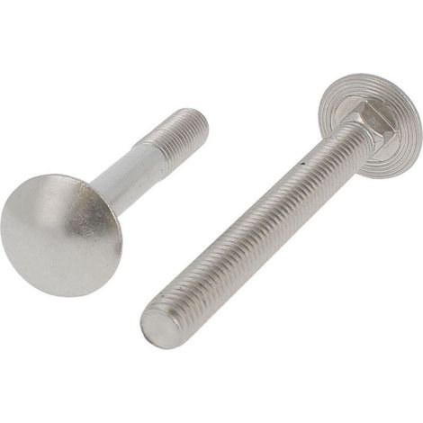 50 Vis à Métaux Tête Ronde Collet Carré 8 x 130 mm - DIN 603 - NFE27-351 - UNI 5731 - Inox A2 - D-Work