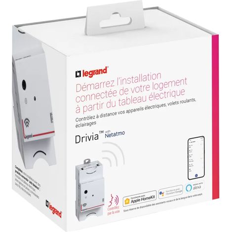 Legrand 412181 Drivia-Steuermodul mit Netatmo, 100 V–240 V, 50 Hz–60 Hz, Schraubanschluss, 2,5 Module