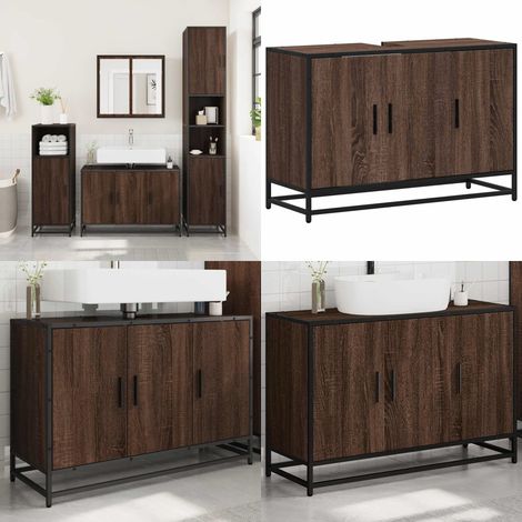 vidaXL Armoire de lavabo de salle de bain chêne marron 90x33x60 cm (1/5)