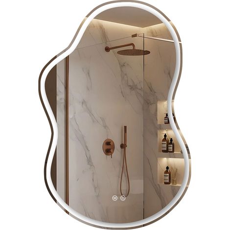 MIRROR REA UNO DOUBLE TRANSPARENT LED 80X55