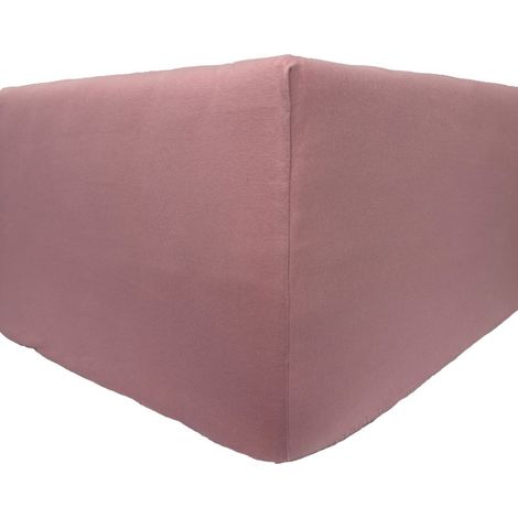 Sábana bajera Jersey Deluxe - Rosa parisino 140x200 con banda ajustable. Producto polaco. (1/2)