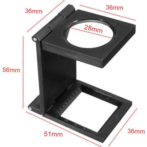 Loupe de Table Compte-fils , Pliable Compteur de fils en métal , grossissement de 10x , loupe de lecture pour travail , bureau maison , réparation , hobby , artisanat , journaux,Loupe (1/4)