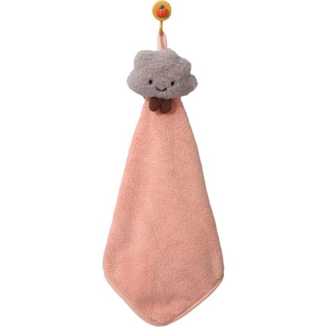 Toalla de cocina de forro polar coral, para colgar, con un bonito estampado de dibujos animados, gruesa y absorbente, ideal para niños. (1/5)