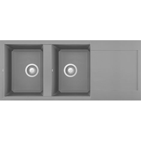 Lavello Elleci Incasso 2 vasche 116x50 Easy 500 Granitek Grigio Cemento LGY50048