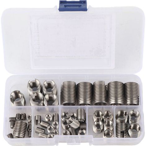Jeu de 50 inserts de filetage intérieur autotaraudeurs en acier inoxydable pour renforcer le filetage et réparer les filetages (1/5)