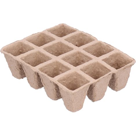 Lot de 10 pots de semis en papier de tourbe biodégradable à 12 compartiments, accessoire de jardinage (1/5)