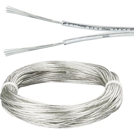 24AWG 2 Core 10m Clear Cable Flat cable 2 x 0.2 mm². transparent PVC. for small household appliances and common repairs. (1/5)