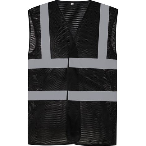 Gilet jaune haute visibilité à maille respirante YOKO Noir L. (1/2)