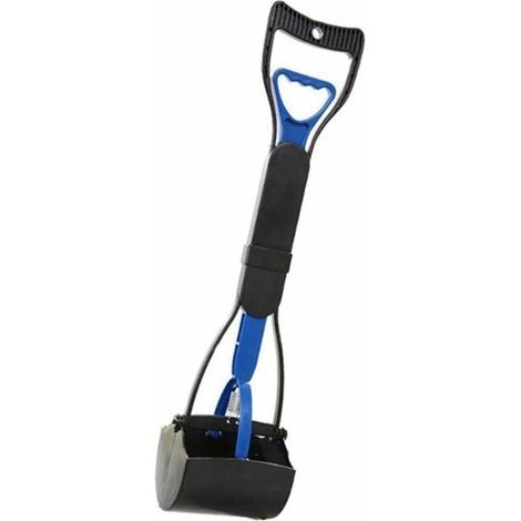 Bleu - Pelle à chien, manche solide de 60 cm de long, pince dentelée pour nettoyer les crottes des chiens et des chats à l'extérieur/à l'intérieur. (1/5)