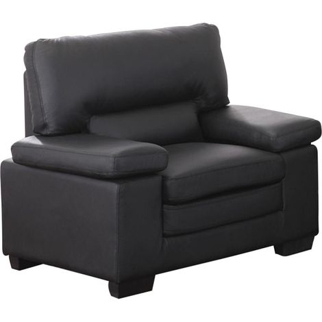 Poltrona in pelle di bufalo Nero - MIMAS