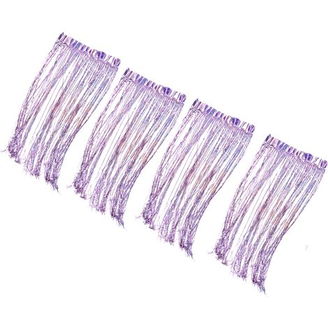 Rideaux à pompons en fil de fer et feuille d'aluminium, décor mural pour fond de fête ou studio photo, violet (1/5)