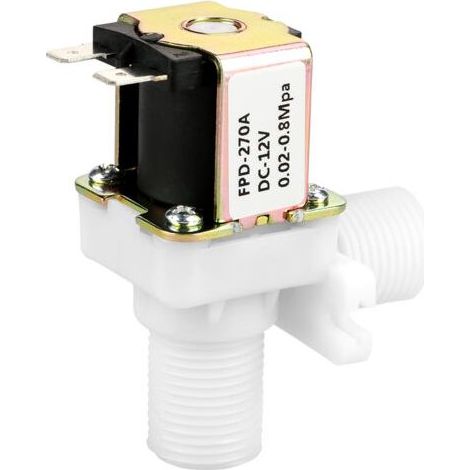 Électrovanne en plastique DN15 G1/2 CC 12 V, normalement fermée, avec interrupteur d'entrée d'eau (1/5)