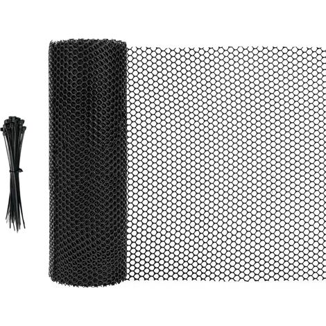 Small Plastic Mesh 40 cm x 10 m – Cat Balcony and Heavy Duty Chicken Netting, Versatile Garden Fence for Animal and Plant Protection, Black (1/5)