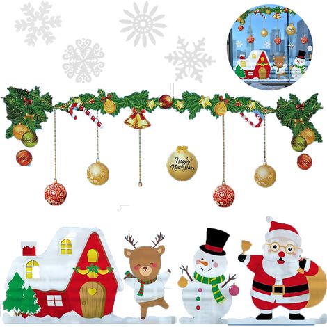 Sticker Fenêtre Flocon De Neige - Décor Festif Pour Vitre Miroir Carrelage Réfrigérateur - Réutilisable Sans Colle - Lot De 12 (1/5)
