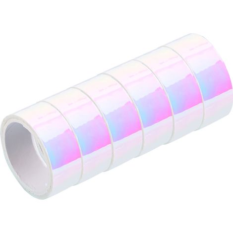 Masking Tape - 15 mm x 5 m - Holographic Iridescent Rainbow - Decorative Waterproof Adhesive Tape for DIY Crafts - 6 Rolls (1/5)