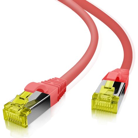 Helos Patchkabel S/FTP (PIMF) CAT 6a, Cable de conexión, 1,5 m, Rojo