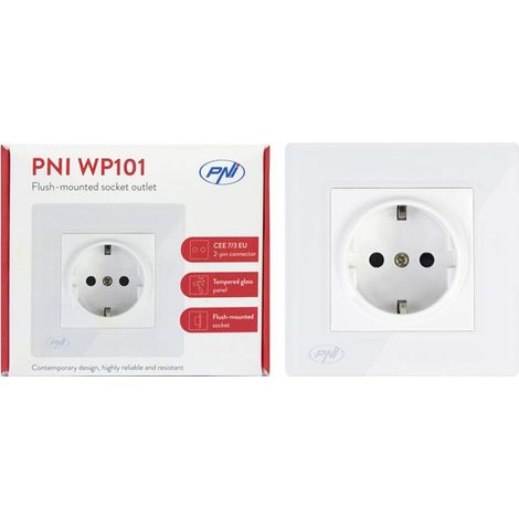 Prise encastrée - PNI WP101 - Verre - 16 A - 3 700 W - 230 V (1/4)