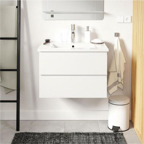 Conjunto de lavabo con encimera de cerámica y grifo 60cm SORRENTO