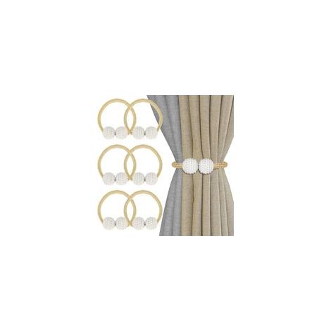 Set aus magnetischen Gardinenhaltern mit Perlen, Gardinenkordelclips und Duschvorhanghaltern für die Dekoration von Wohnräumen, Büros und Hotels. – Crezuo