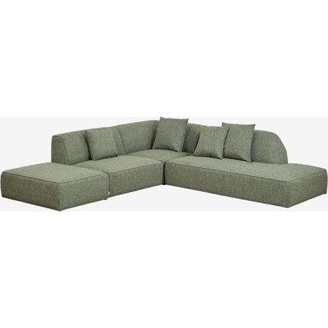 SKLUM Cardea 3-teiliges modulares Ecksofa mit rechter Chaiselongue und gepolstertem Pouf                                   
