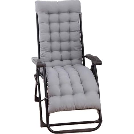 1 Coussin De Chaise Longue, Antidérapant Avec Lanières, Matelas Confortable Pour Jardin Et Terrasse, 170x53x8cm (1/5)