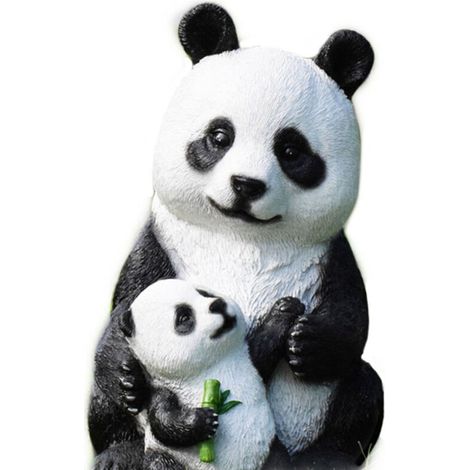 Sculptures de pandas pour jardin extérieur, statues de patio, décorations en résine, images réalistes et éclatantes (1/5)