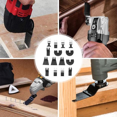 Ensemble de 15 lames de scie oscillantes multifonctions en acier à haute teneur en carbone pour le polissage du bois (1/5)